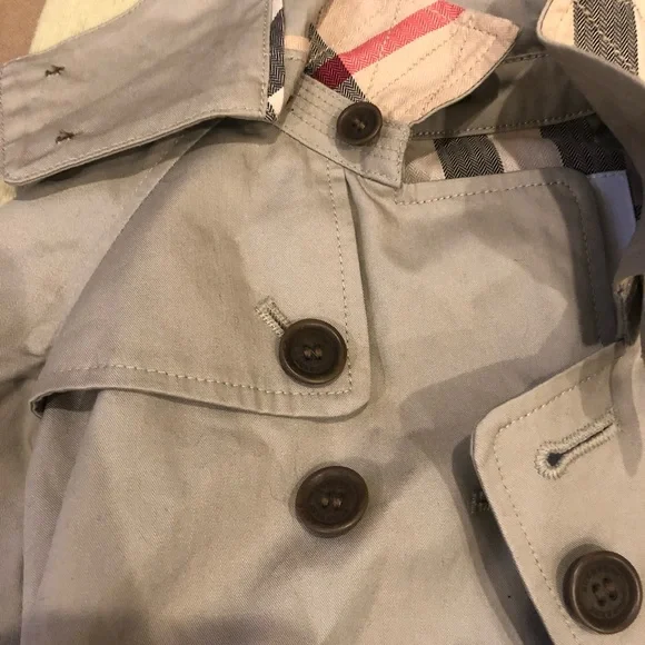 Children Burberry Hooded trench signature lining